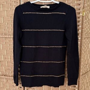 Michael Kors Navy Sweater with gold chain details